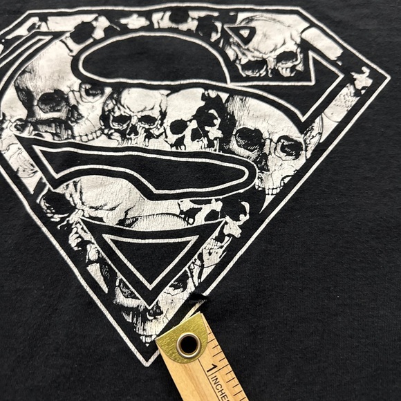 Vintage Y2K Superman Skull Grunge Graphic T Shirt - Picture 6 of 7